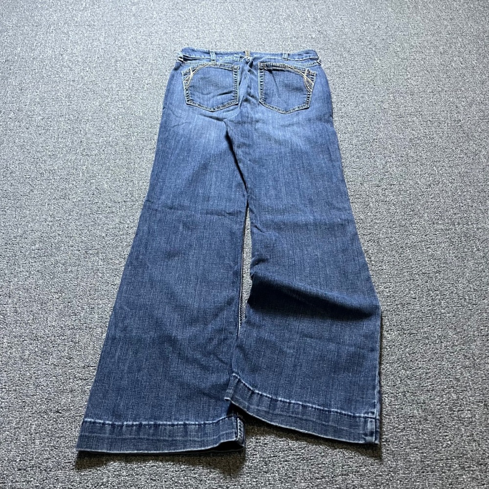 Ariat REAL Denim Slim Jeans 30S Blue High Rise Wide Leg Flare Naz Florida